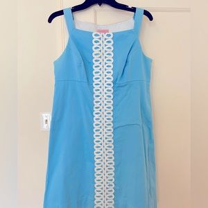 Lilly Pulitzer Classic Blue and White Shift Dress Size 10